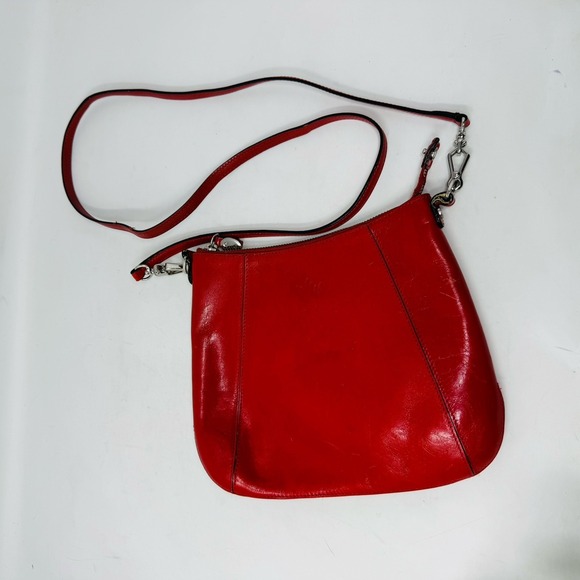 MONSAC Originals red leather Crossbody shoulder Bag - Picture 1 of 7